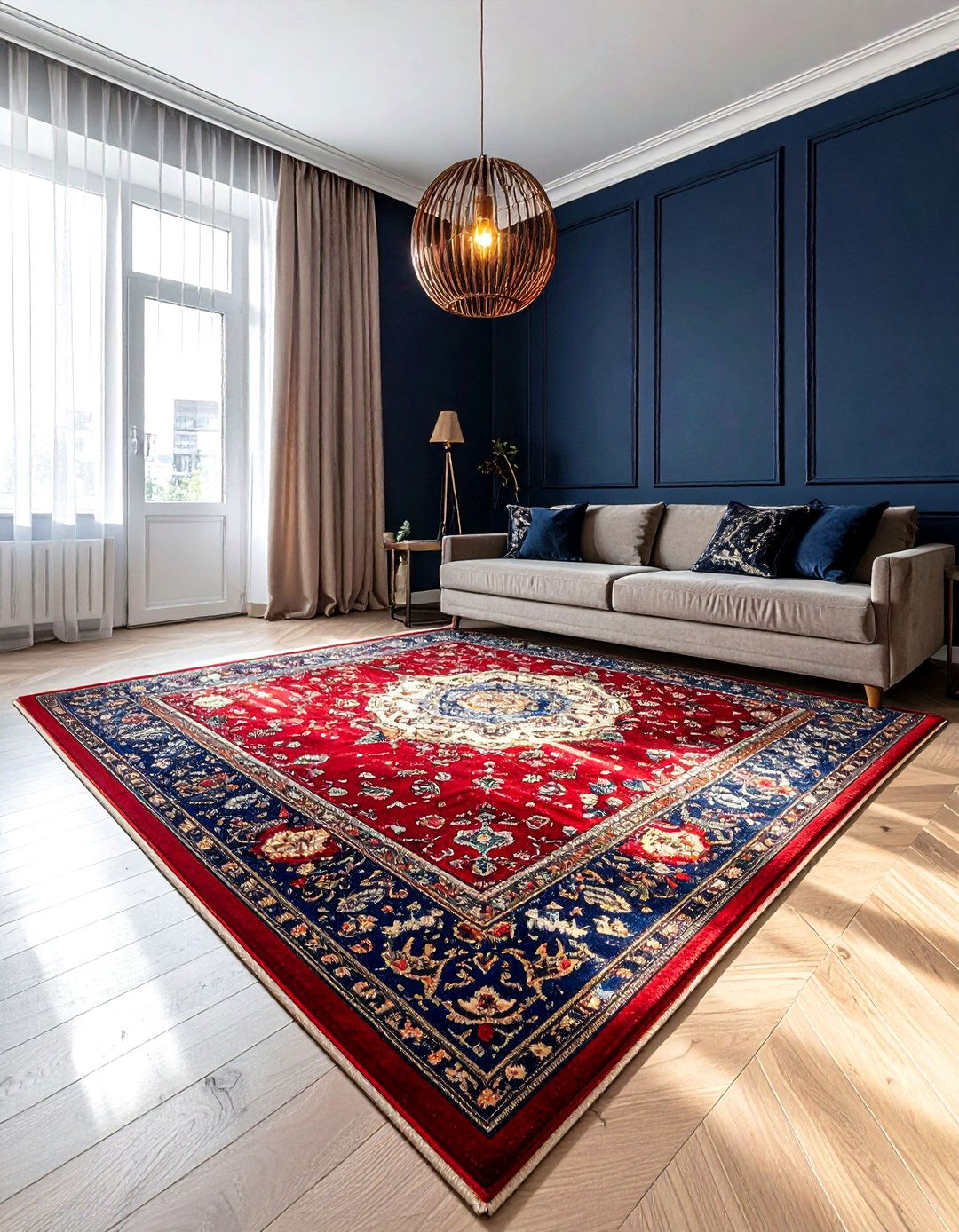 Moody Wall Oriental Rug - 30 oriental rug dining room ideas