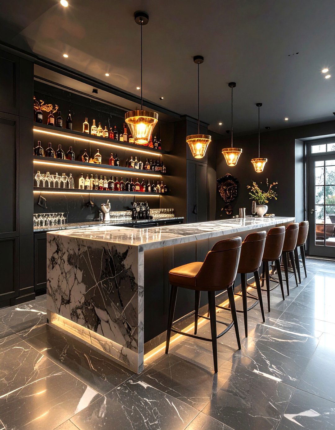Moody basement bar - 30 inspiring decor ideas