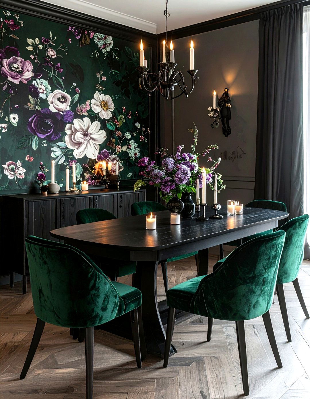 Moody bloom wallpaper dining room - 30 floral wallpaper dining room ideas