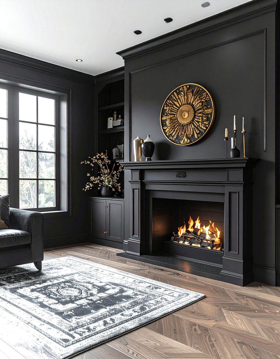 Moody dark mantel - 30 mantel styling ideas