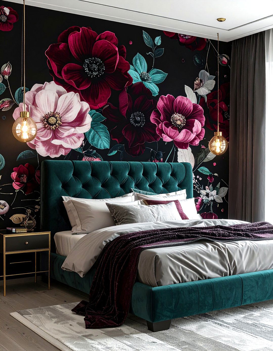 Moody floral wallpaper - 30 moody decor ideas
