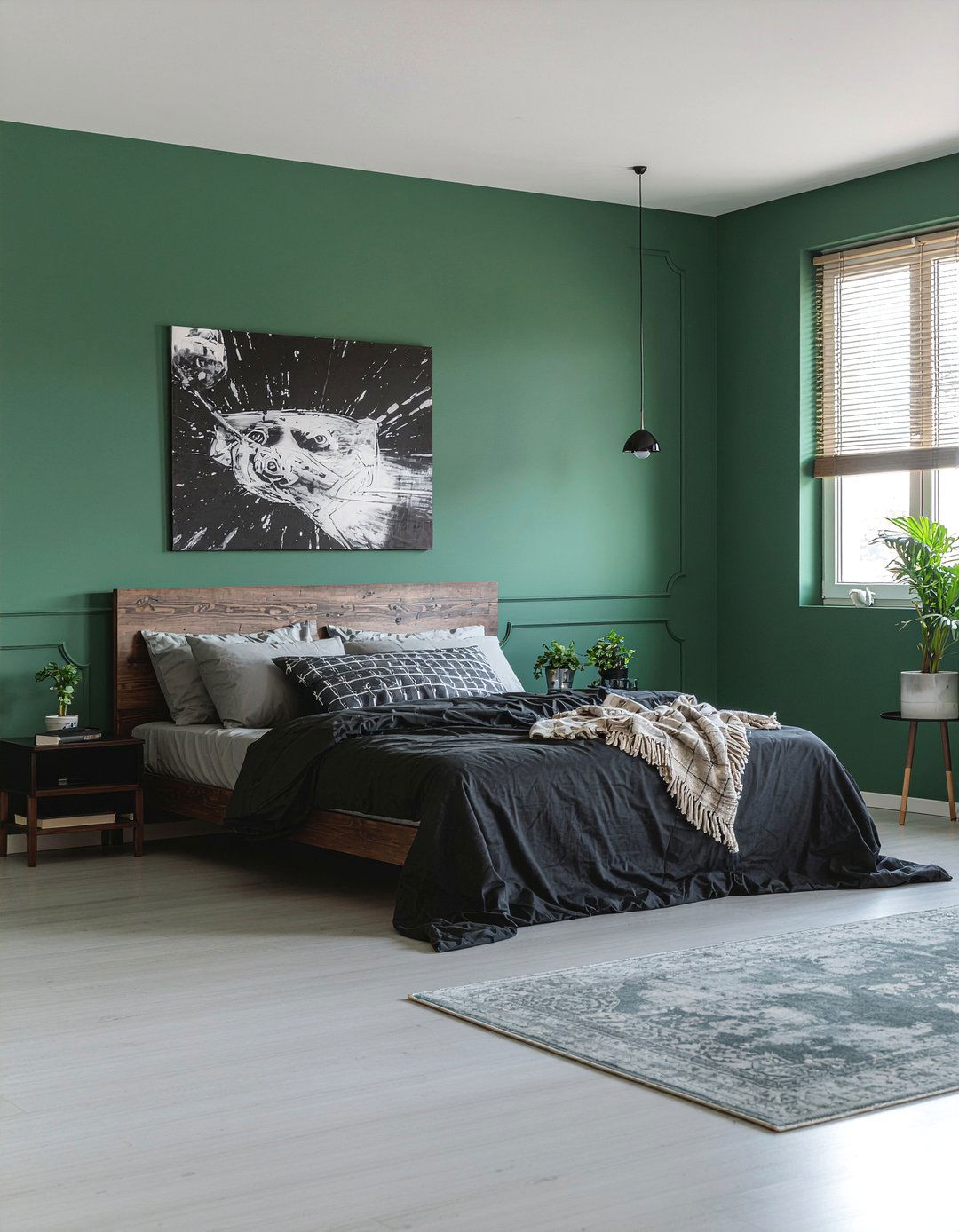Moody green bedroom - 30 bedroom green walls