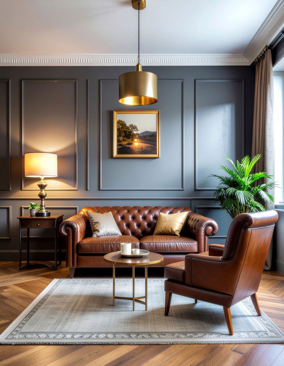 Moody paint color - 30 living room renovation ideas