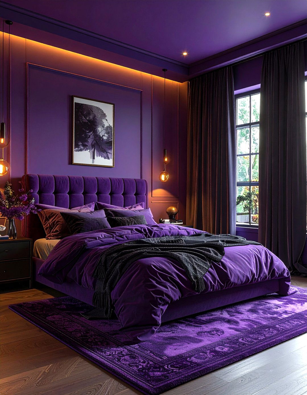 Moody purple bedroom - 30 purple bedroom ideas
