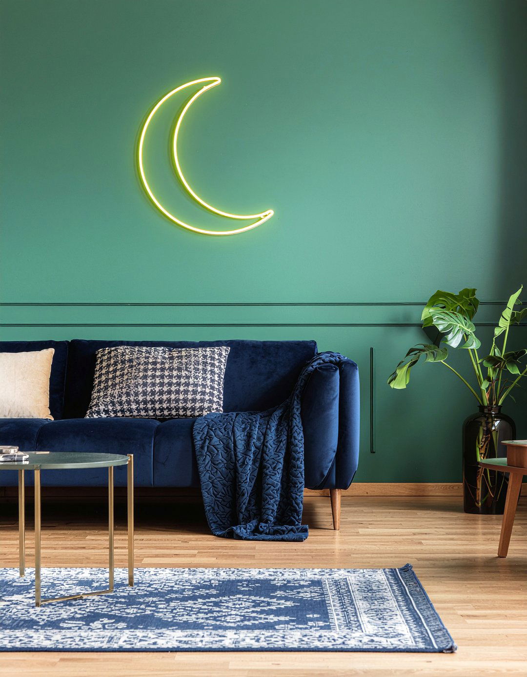 Moon Neon Sign - 30 living room neon signs