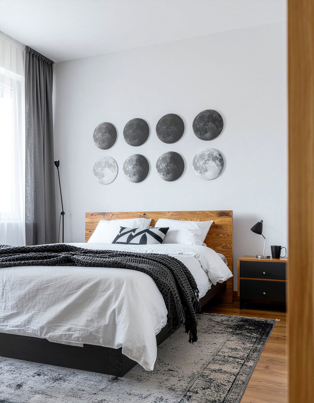 Moon Phase Wall Art - 30 solar system bedroom ideas