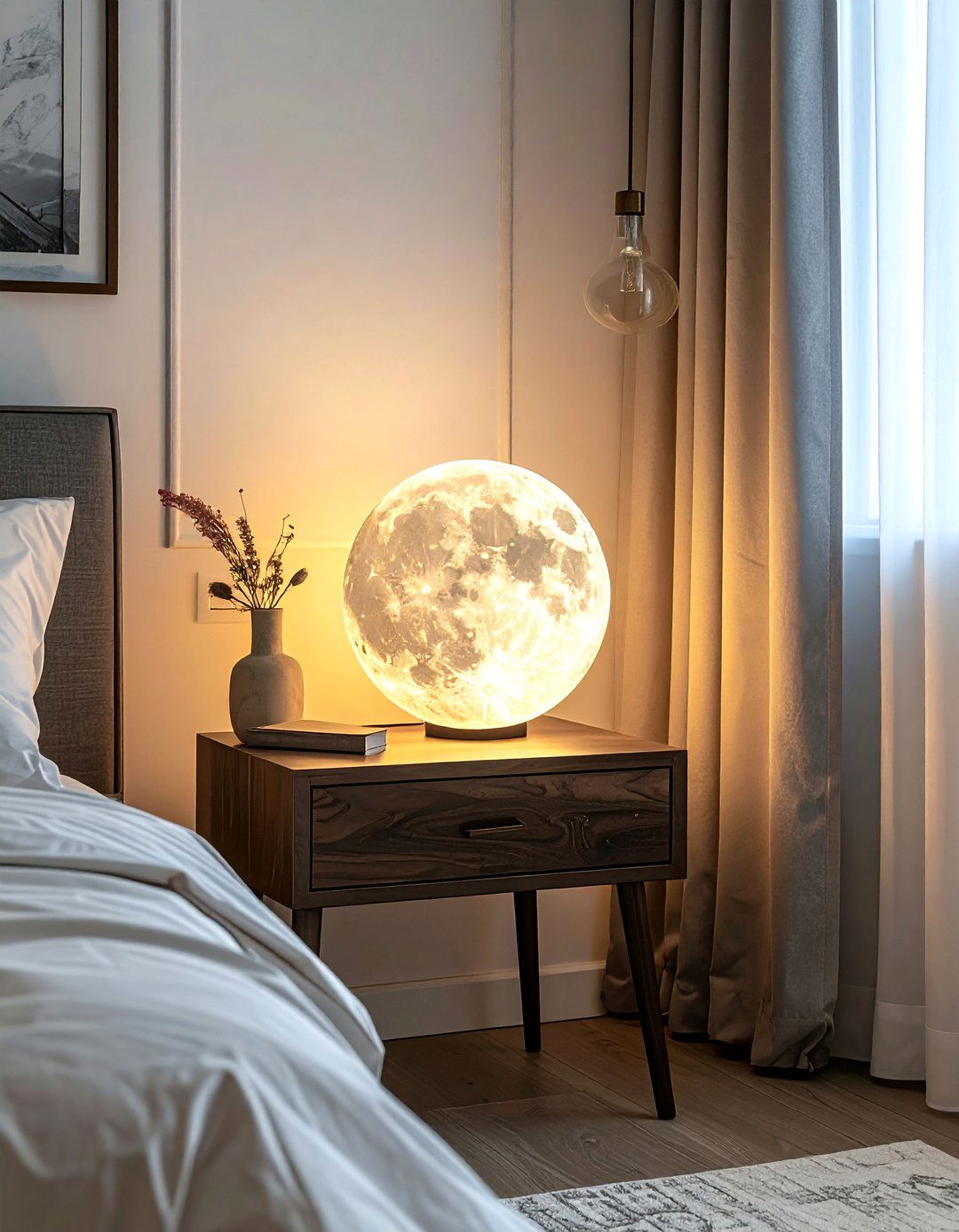 Moon lamp night light - 30 planet bedroom ideas