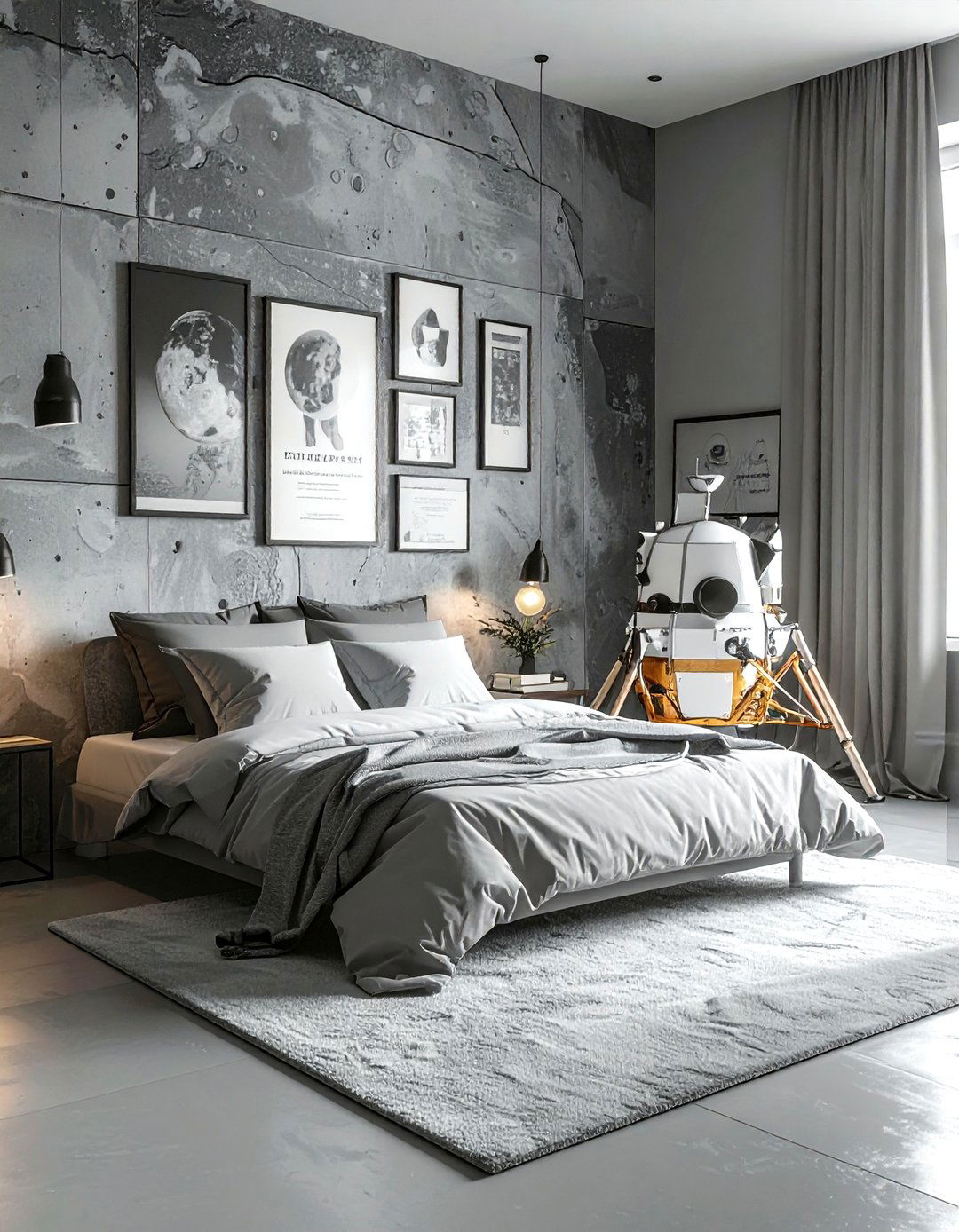 Moon landing commemorative - 30 space themed bedroom ideas