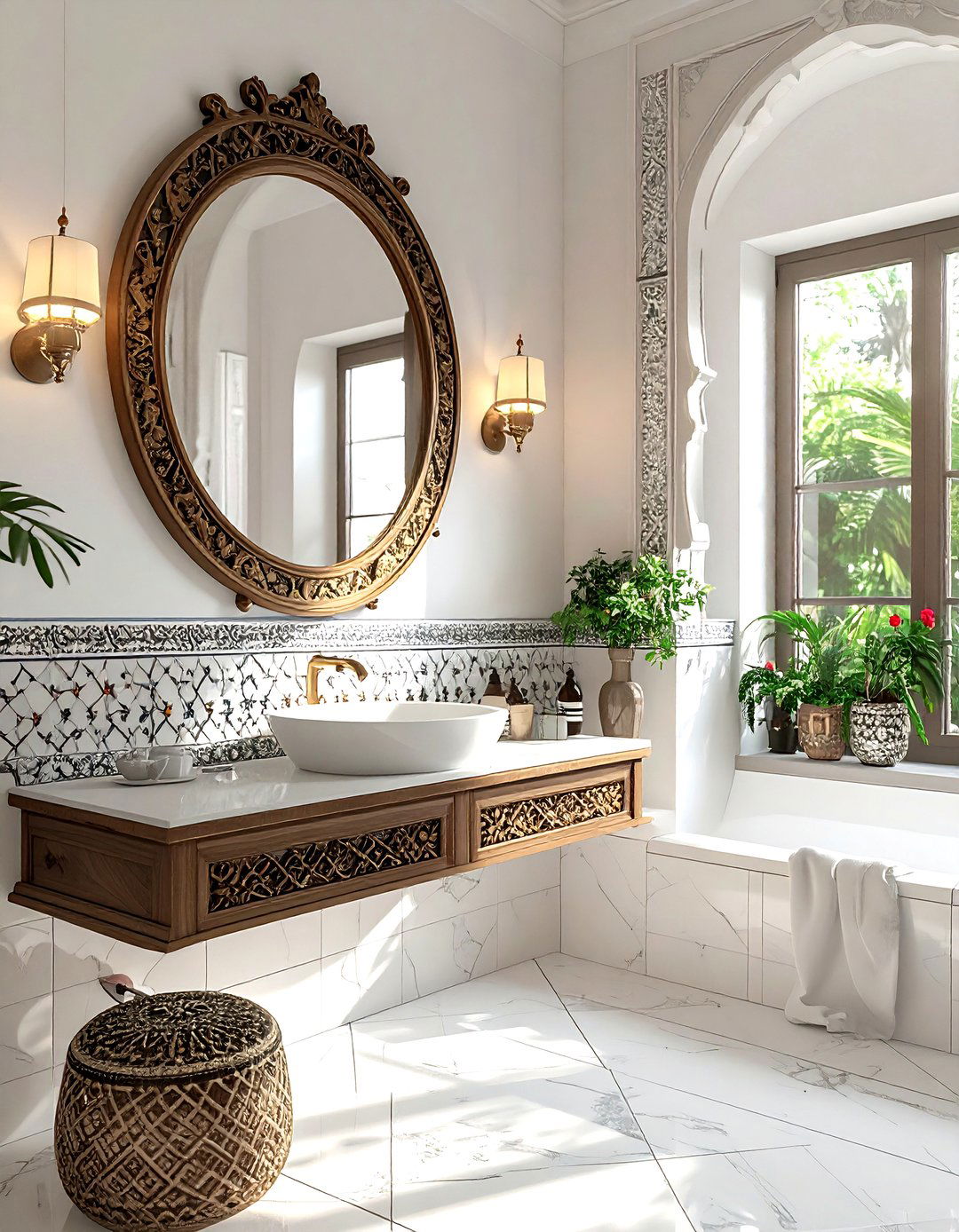 Moroccan Arabesque Tile - 30 small bathroom tile ideas