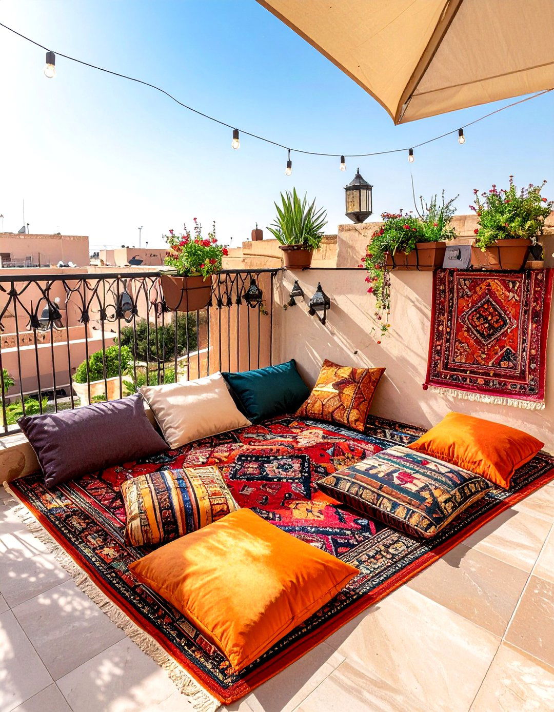 Moroccan Balcony - 30 Moroccan pattern decor ideas