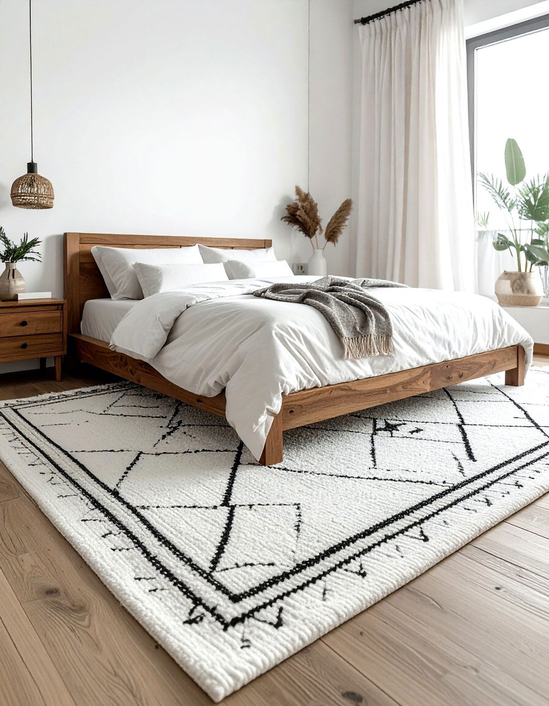 Moroccan Beni Ourain rug - 30 patterned rug ideas