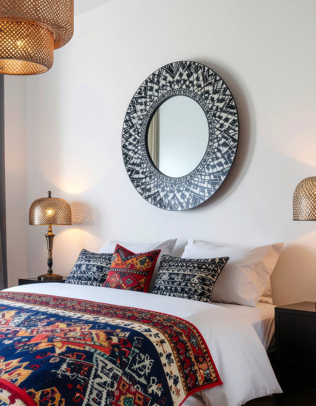 Moroccan Bone Inlay Mirror - 30 bedroom decorative mirrors