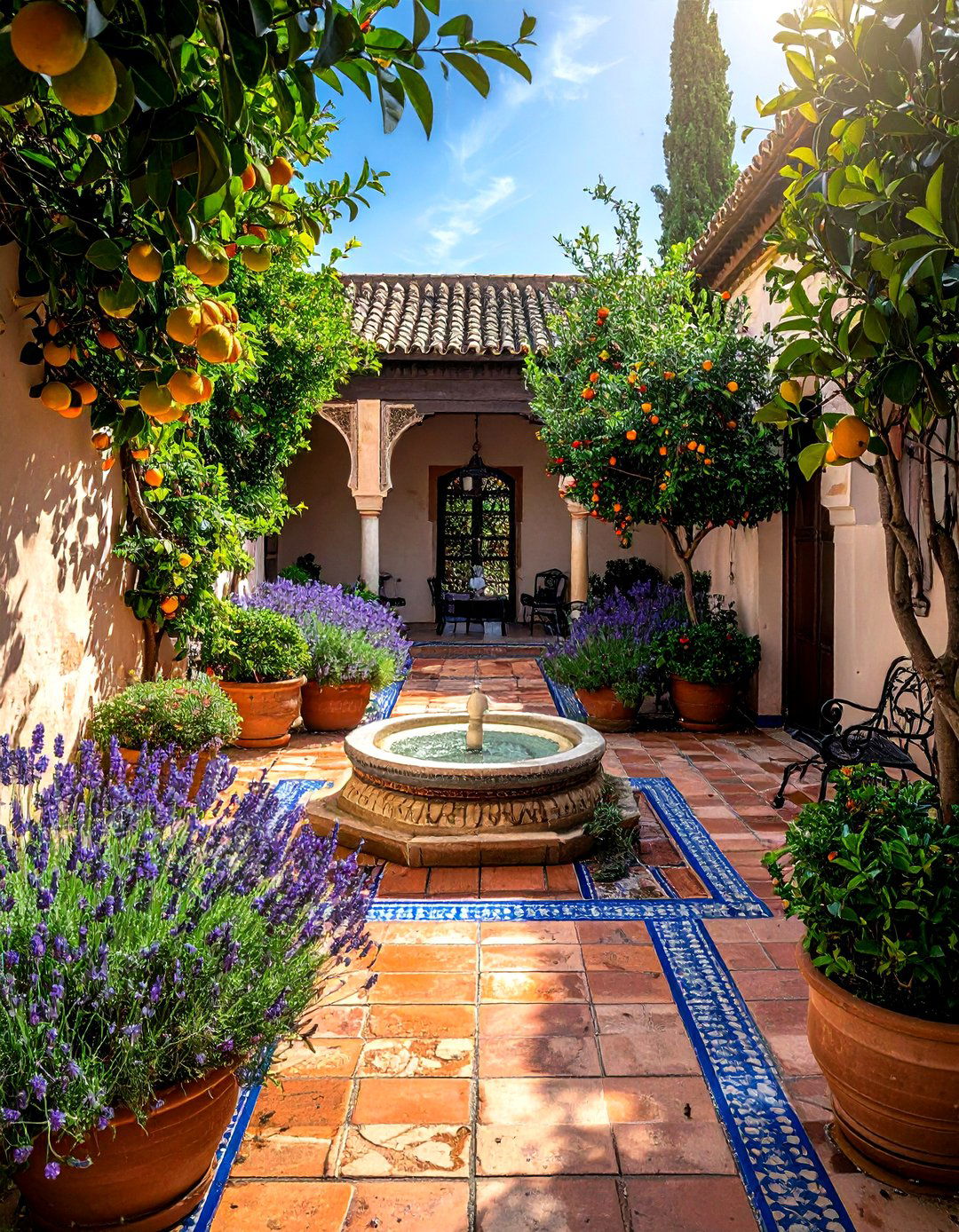 Moroccan Courtyard Garden - 30 Moroccan pattern decor ideas
