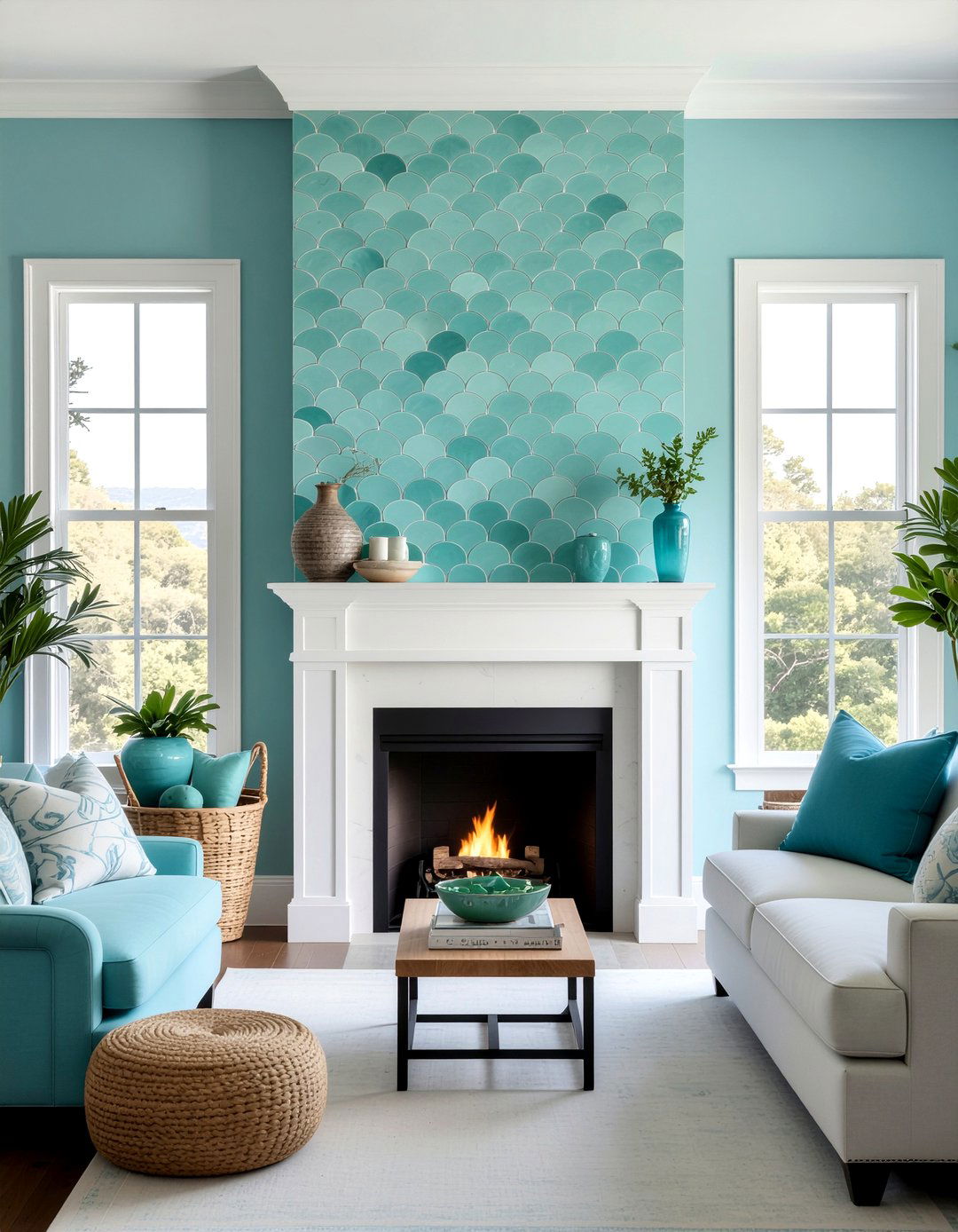Moroccan Fish Scale Tile - 30 living room fireplace tile ideas