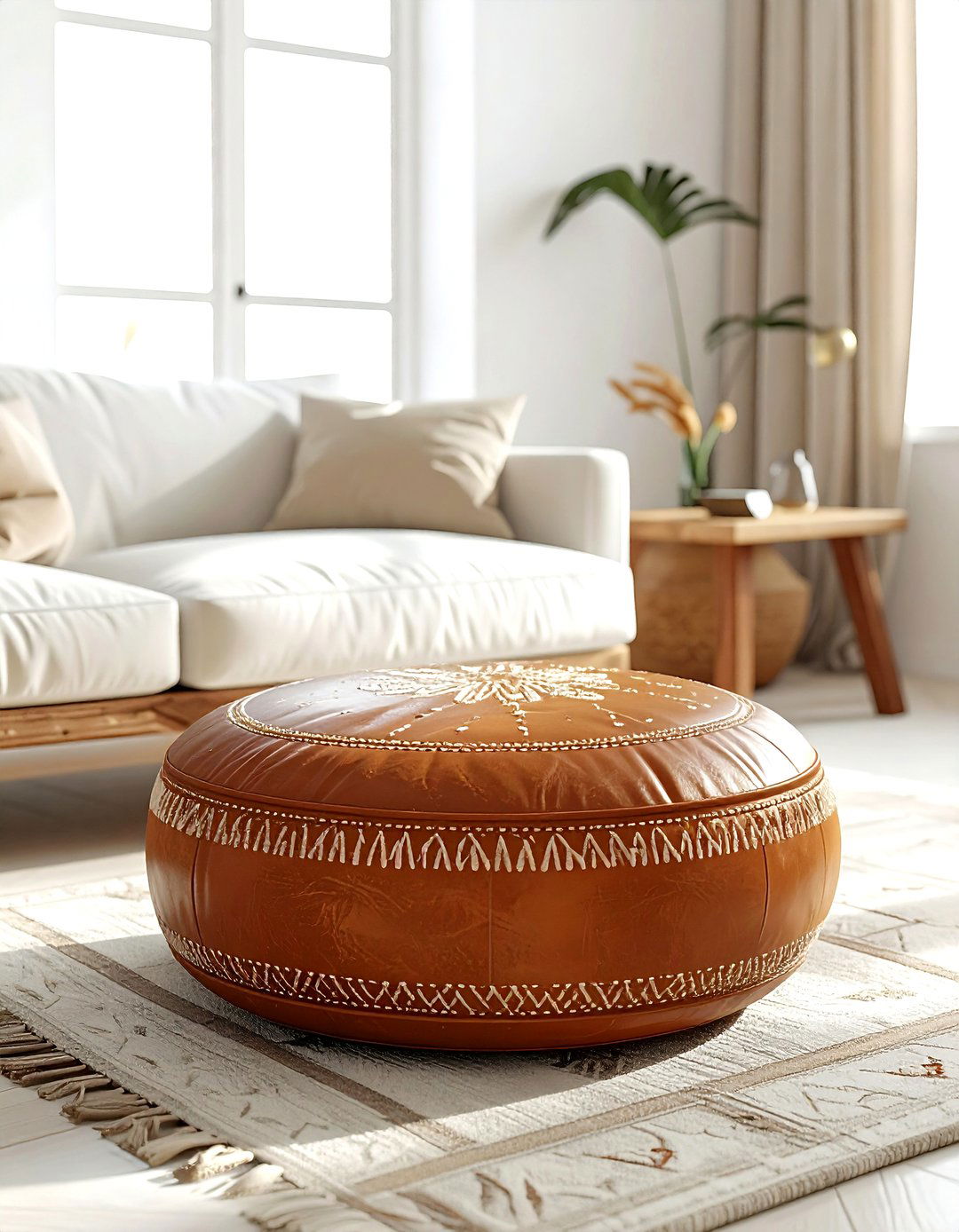 Moroccan Floor Pouf - 30 Moroccan pattern decor ideas