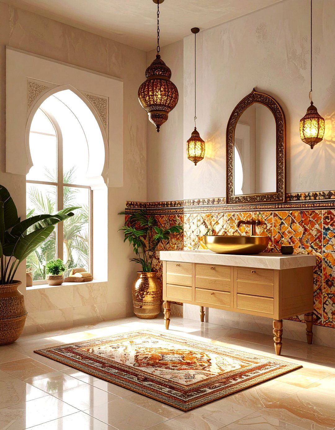 Moroccan Inspired Bathroom - 30 warm tone bathroom ideas