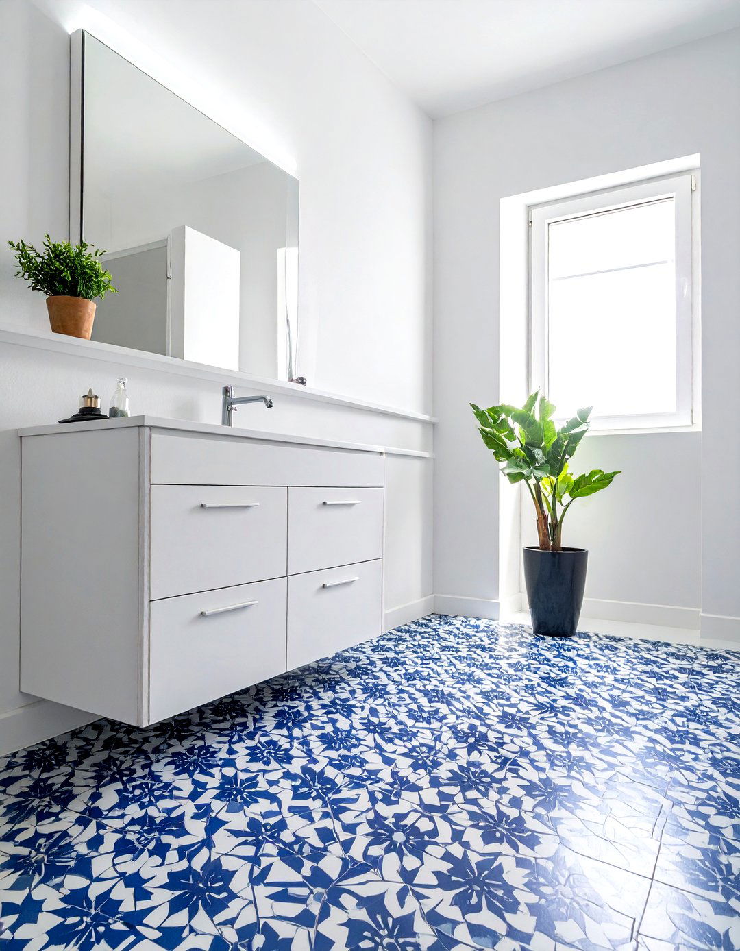 Moroccan Pattern Vinyl - 30 bathroom vinyl flooring ideas