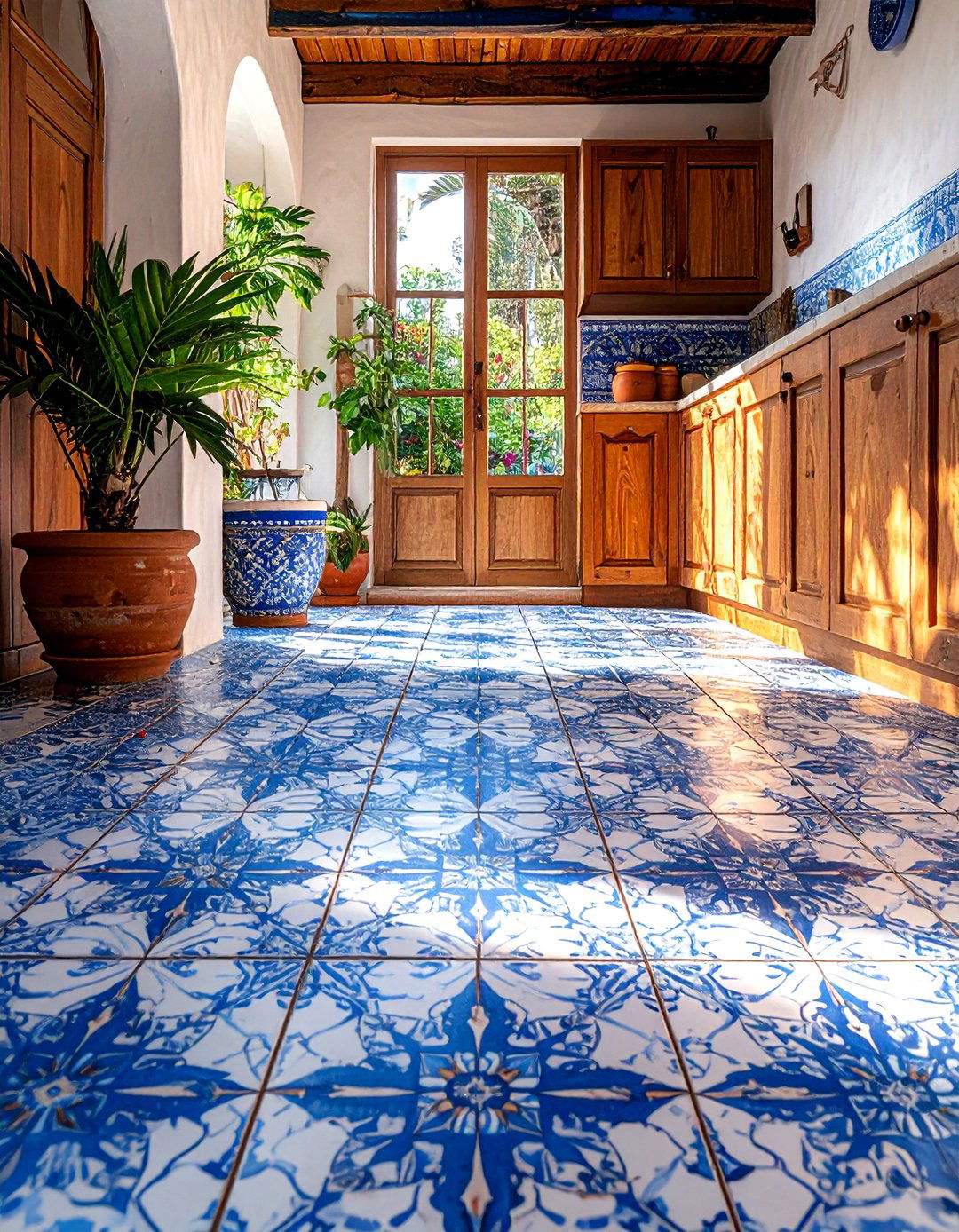 Moroccan Patterned Floor Tile - 30 peel and stick kitchen ideas