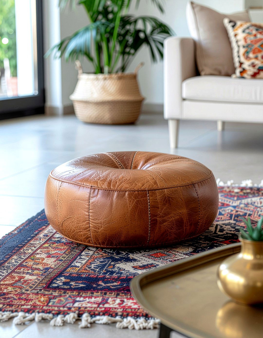Moroccan Poufs - 30 living room floor seating ideas