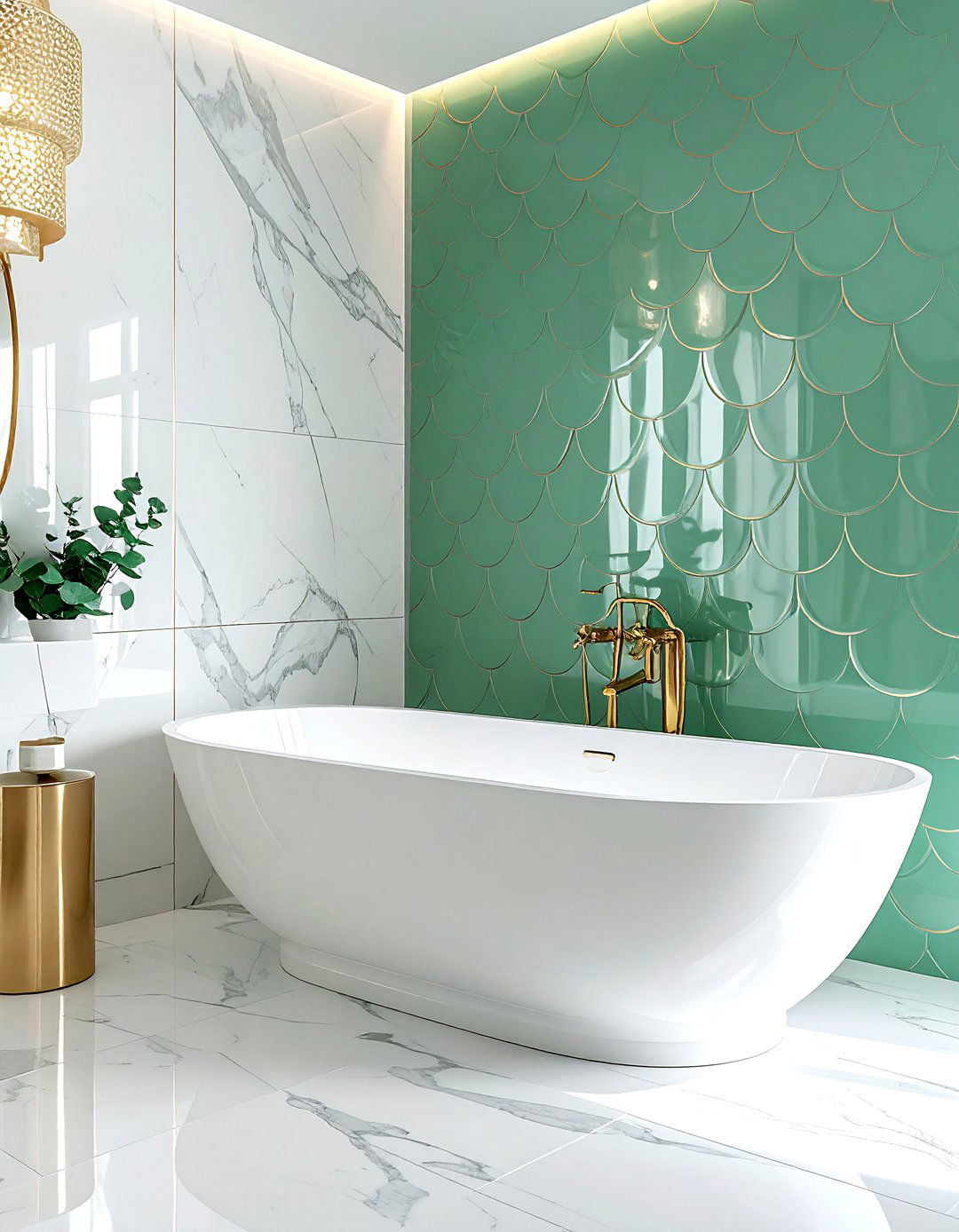 Moroccan Scallop Tile - 30 bathroom floor design ideas