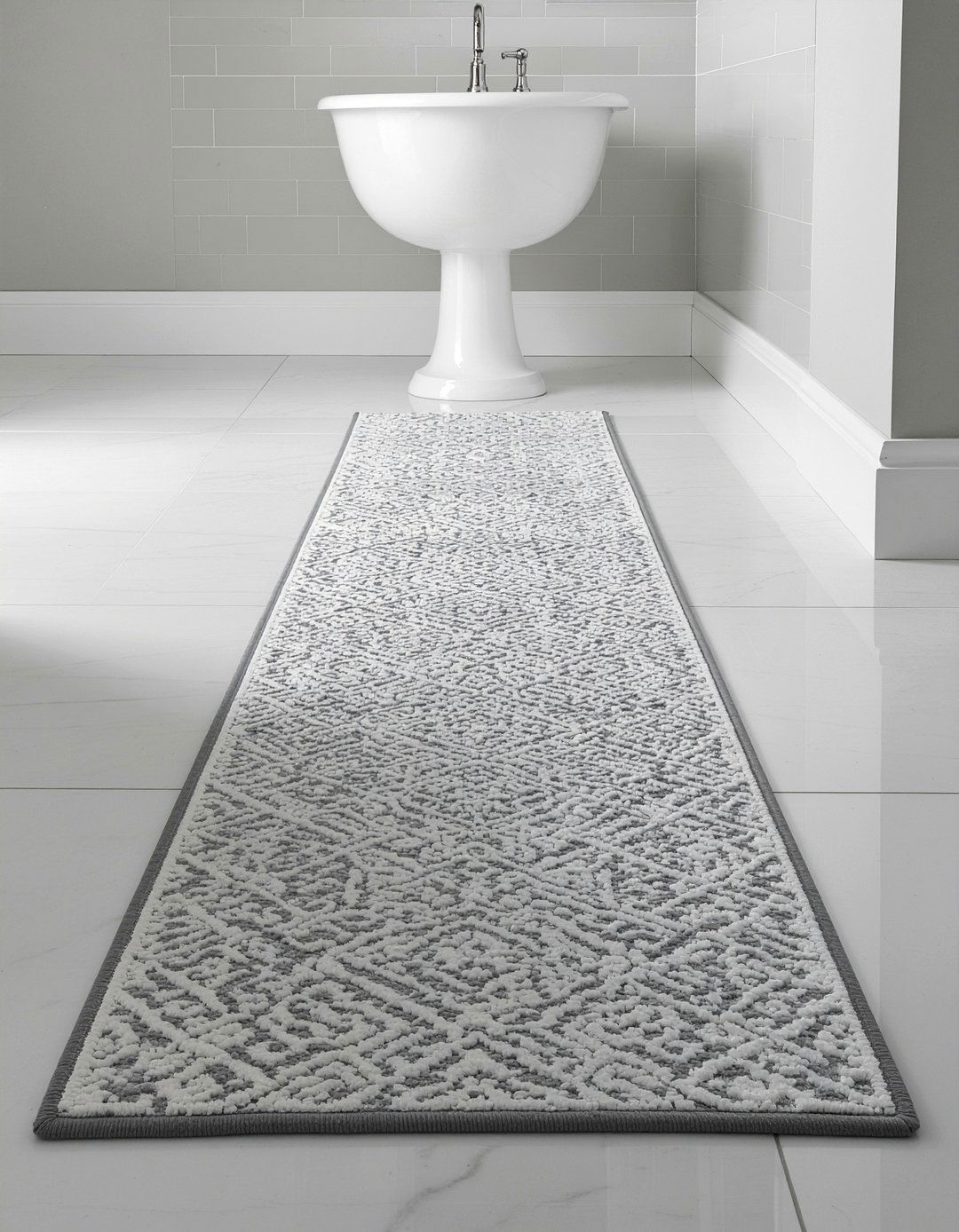 Moroccan Trellis Bathroom Runner - 30 bathroom runner rug ideas