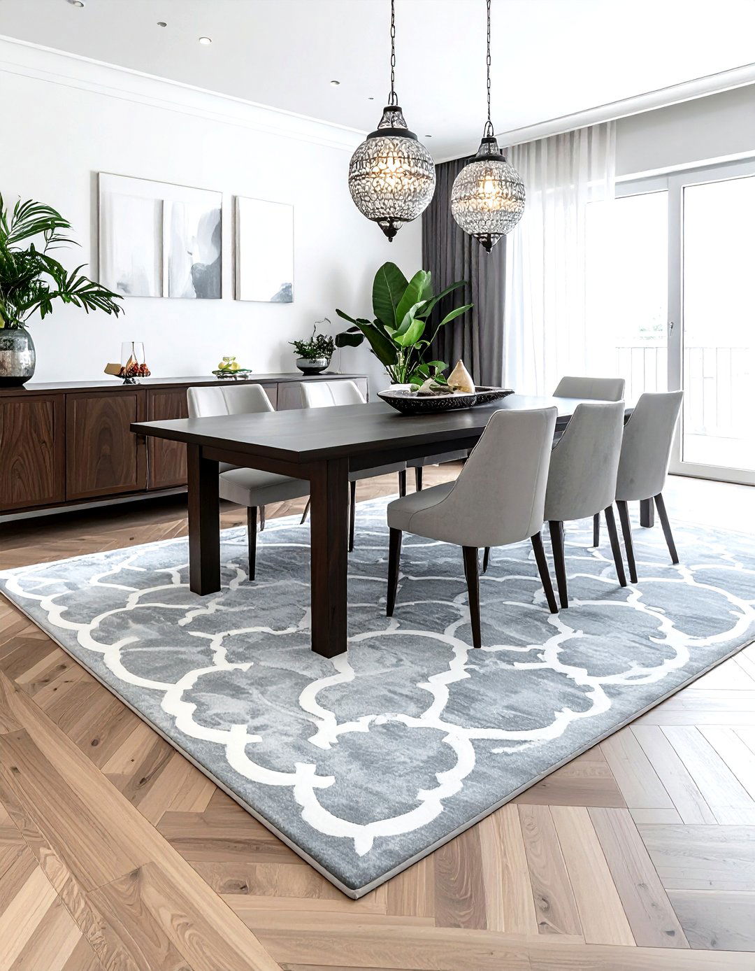 Moroccan Trellis Rug - 30 indoor outdoor rug dining room ideas