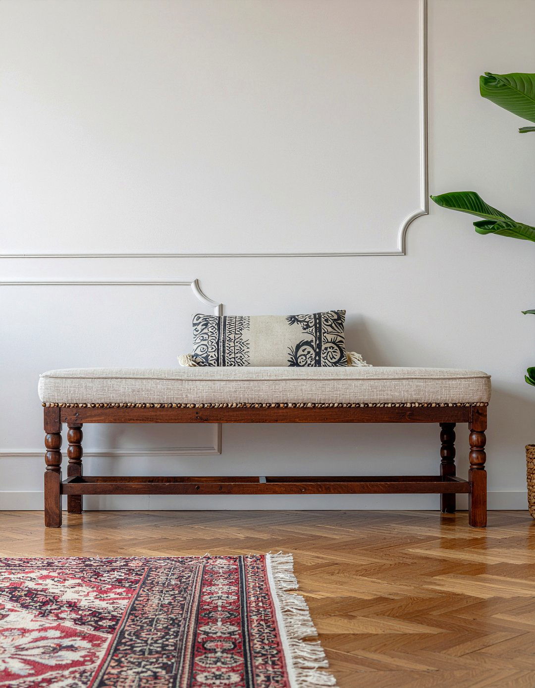 Moroccan Wood Bench - 30 living room Moroccan furniture ideas