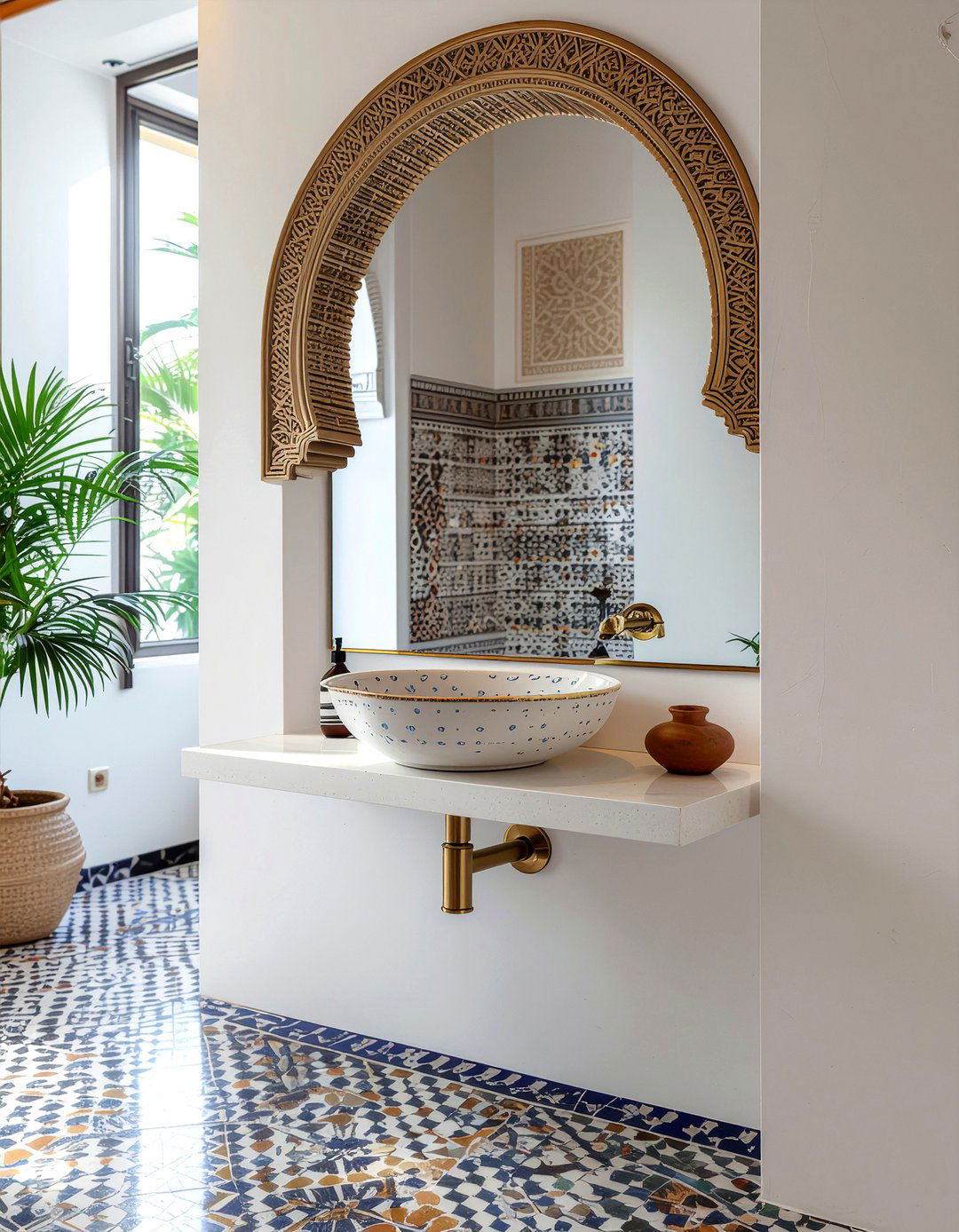 Moroccan arched bathroom mirror - 30 bathroom mirror statement ideas