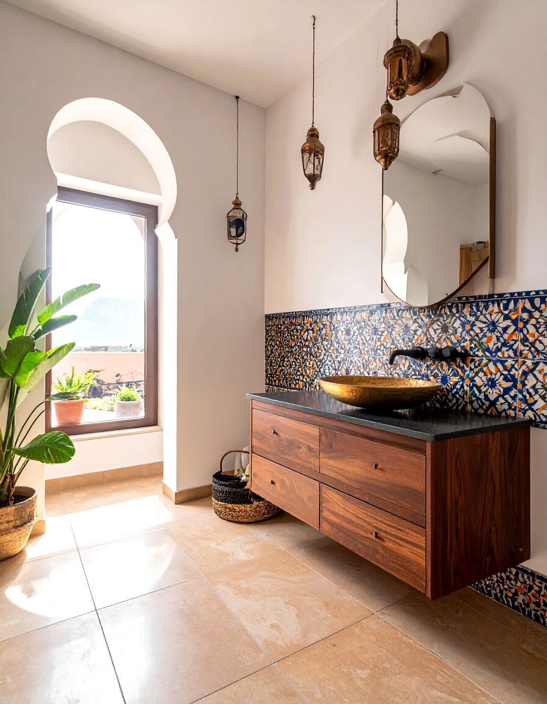 Moroccan ceramic tile bathroom - 30 ceramic bathroom ideas