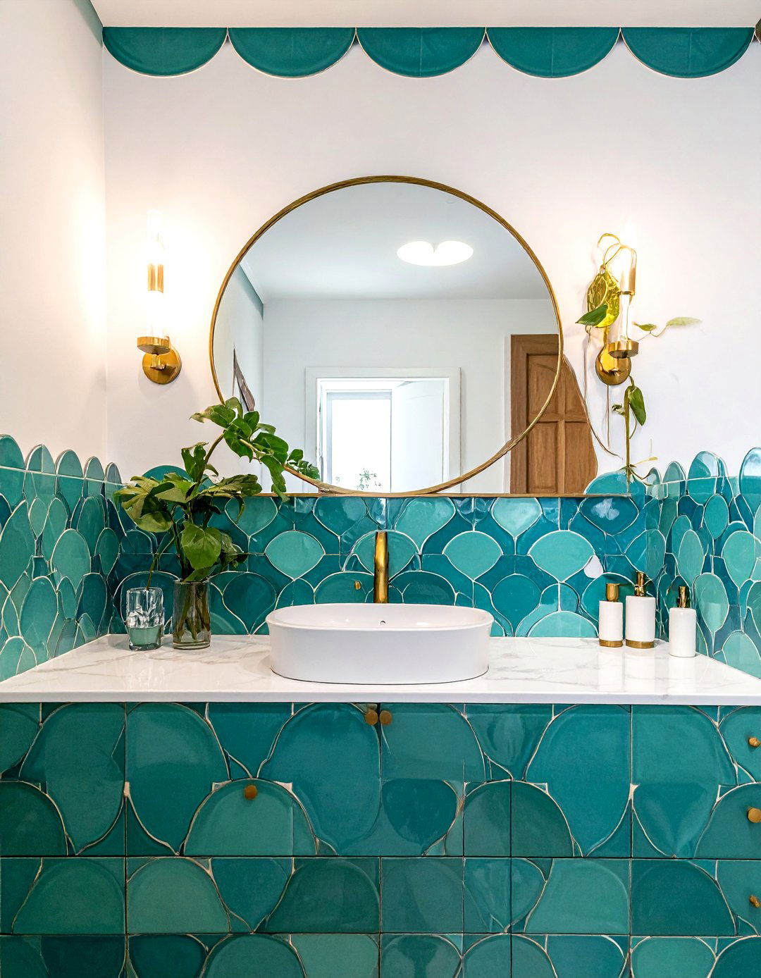 Moroccan fish scale tile bathroom - 30 ceramic tile bathroom ideas