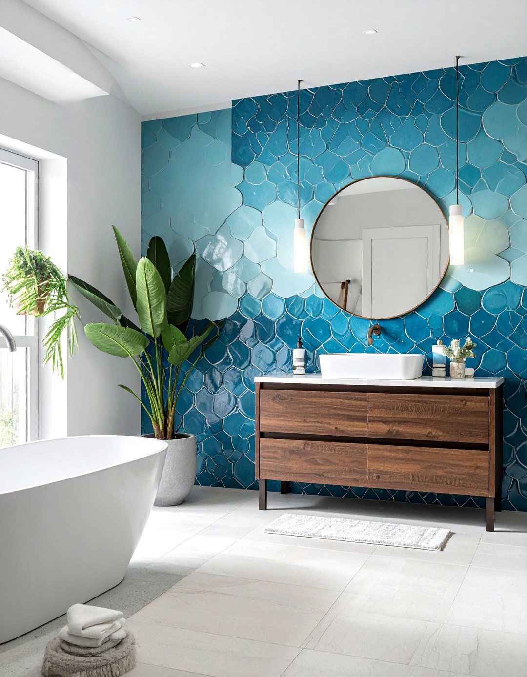 Moroccan fish scale tile - 30 bathroom wall tile ideas