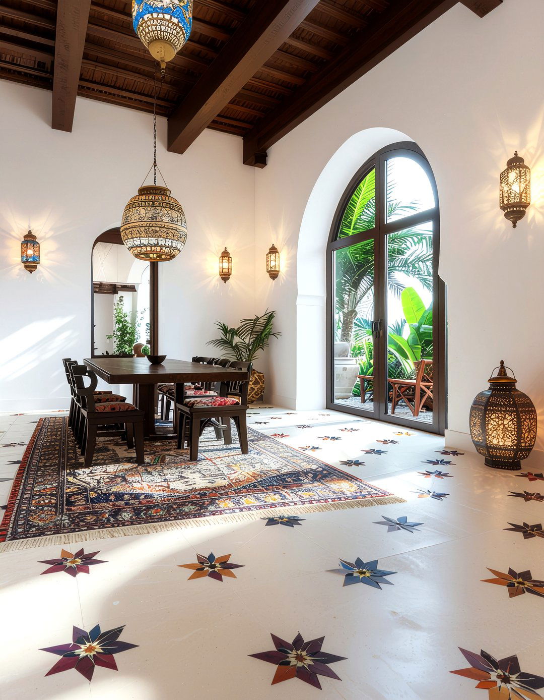 Moroccan floor tile - 30 dining room tile floor ideas