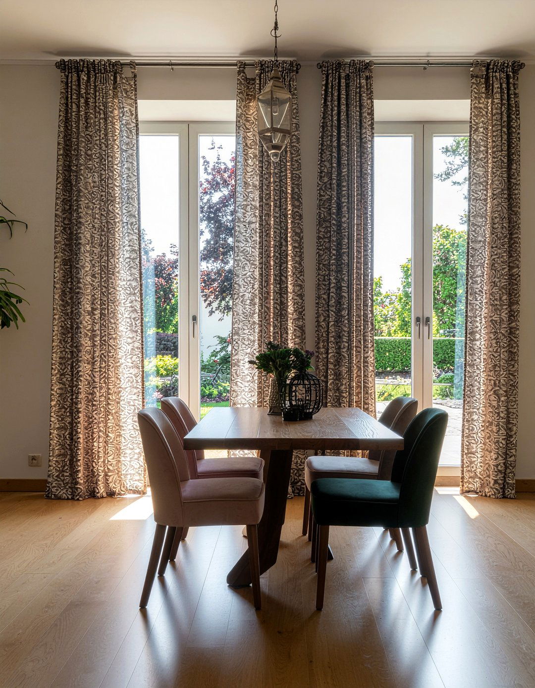 Moroccan pattern curtains dining room - 30 patterned curtain dining room ideas