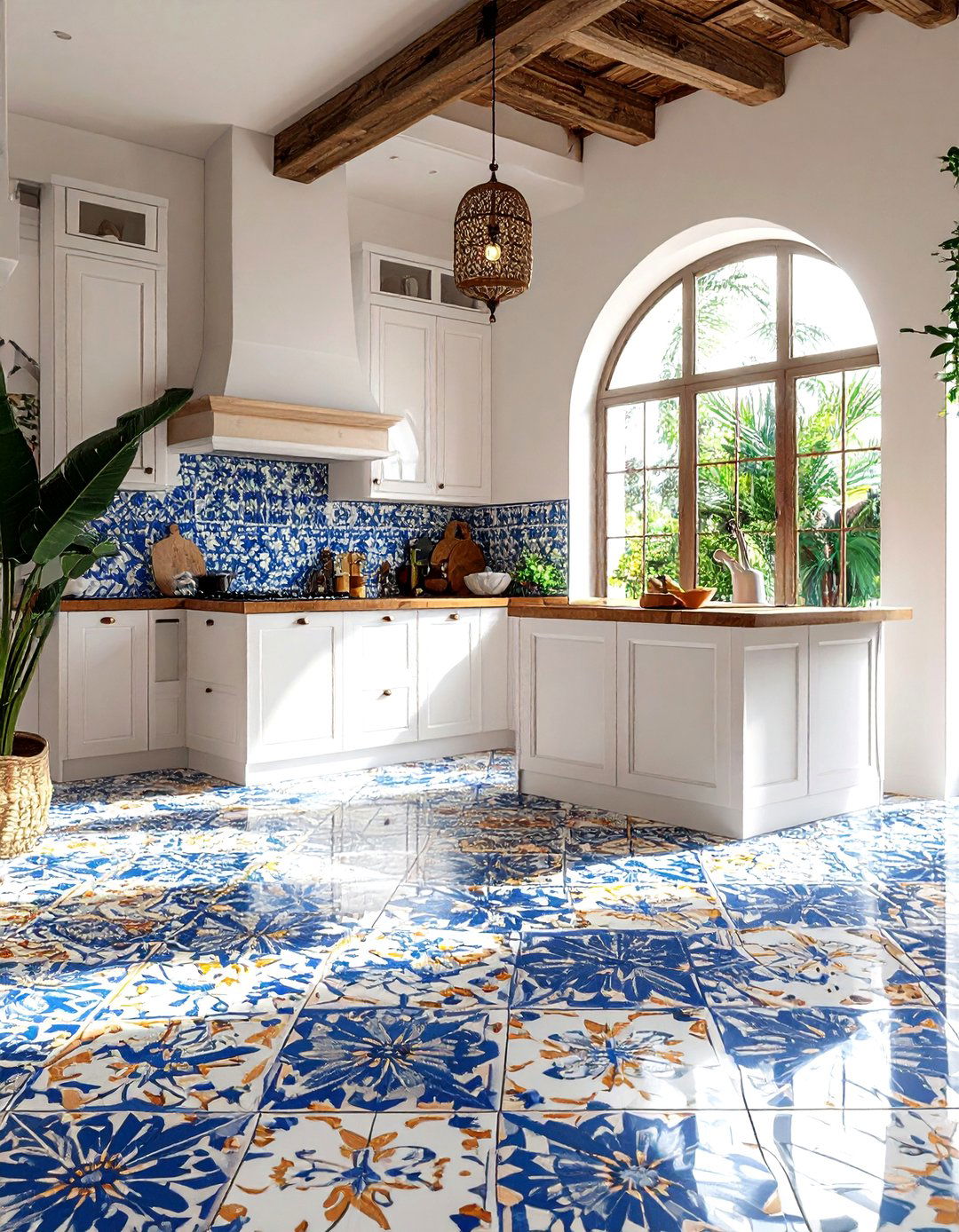 Moroccan pattern kitchen tile - 30 ceramic tile floor kitchen ideas