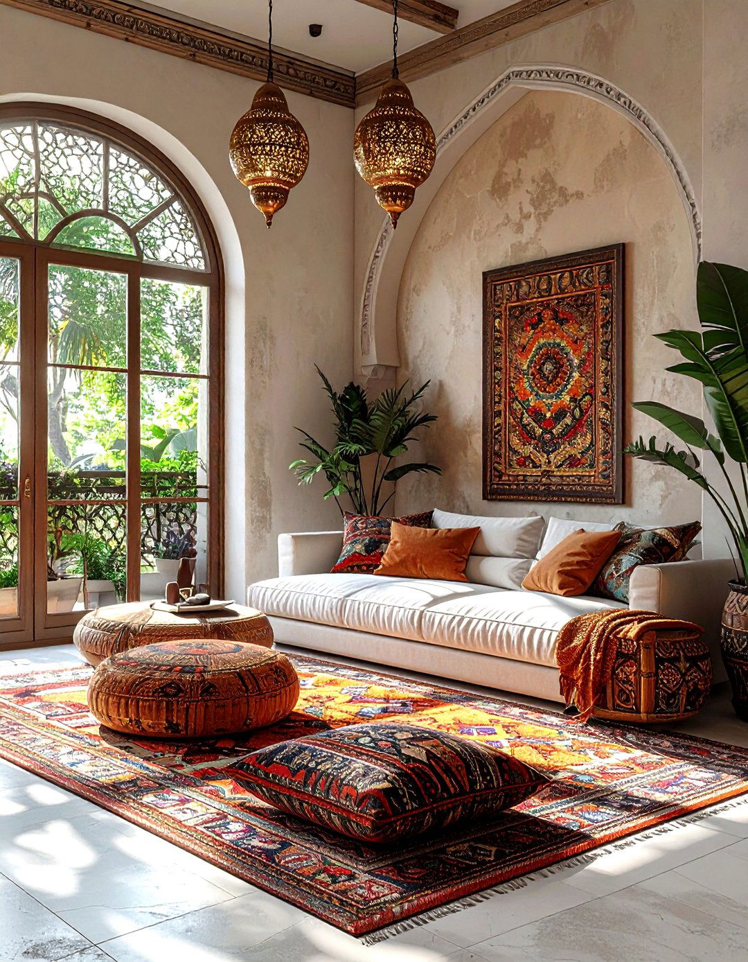 Moroccan pattern window film - 30 living room window film ideas
