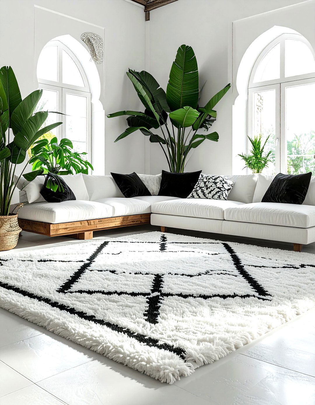 Moroccan rug living room - 30 living room rug ideas