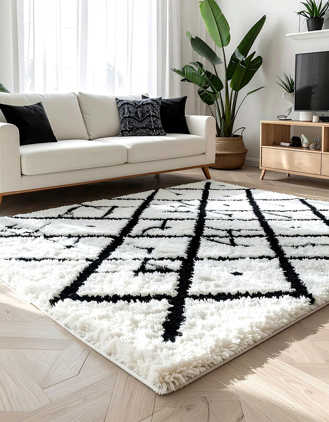 Moroccan shag rug - 30 bedroom rug ideas