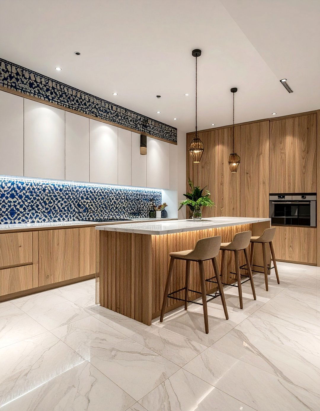 Moroccan tile and linear wood - 30 pattern mixing decor ideas