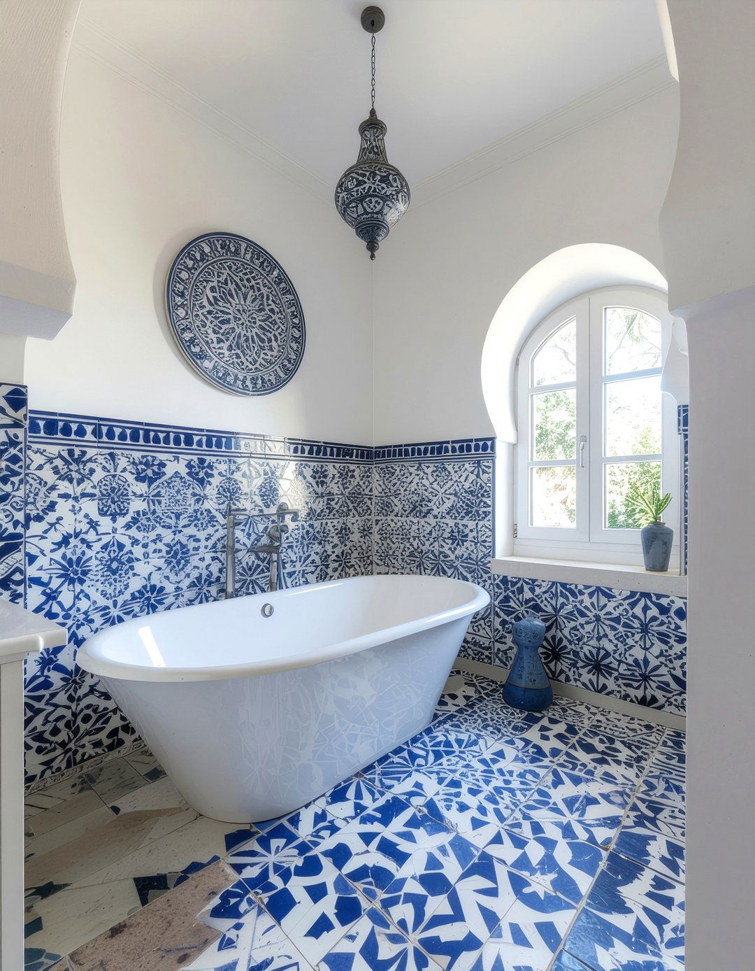 Moroccan tile bathroom wall - 30 bathroom feature wall ideas