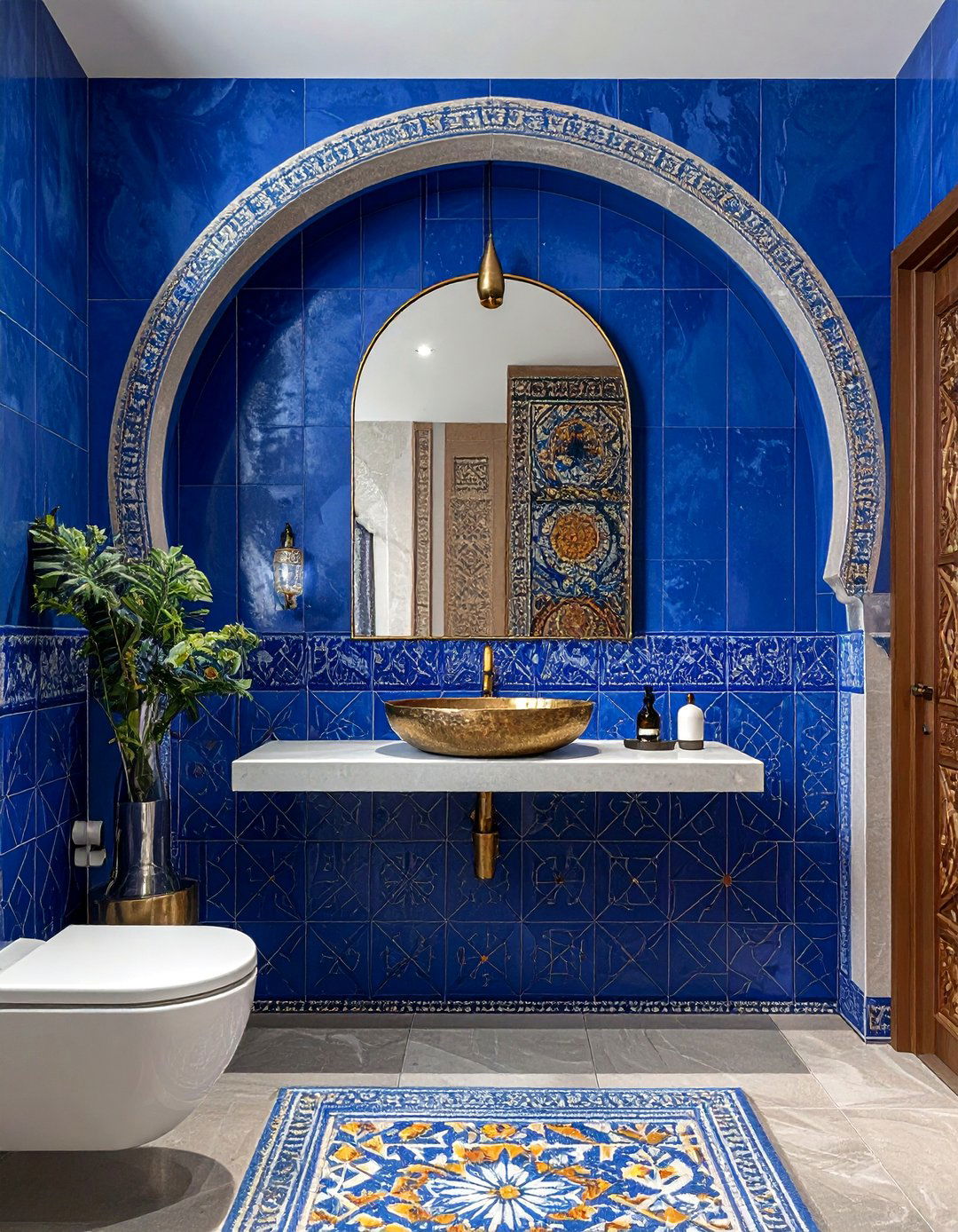 Moroccan tile bathroom wallpaper - 30 bathroom wallpaper ideas
