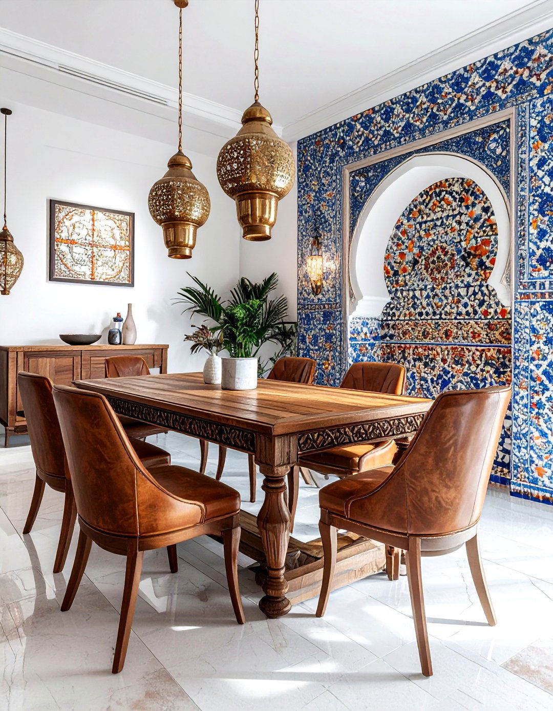 Moroccan tile dining room - 30 bold wallpaper dining room ideas
