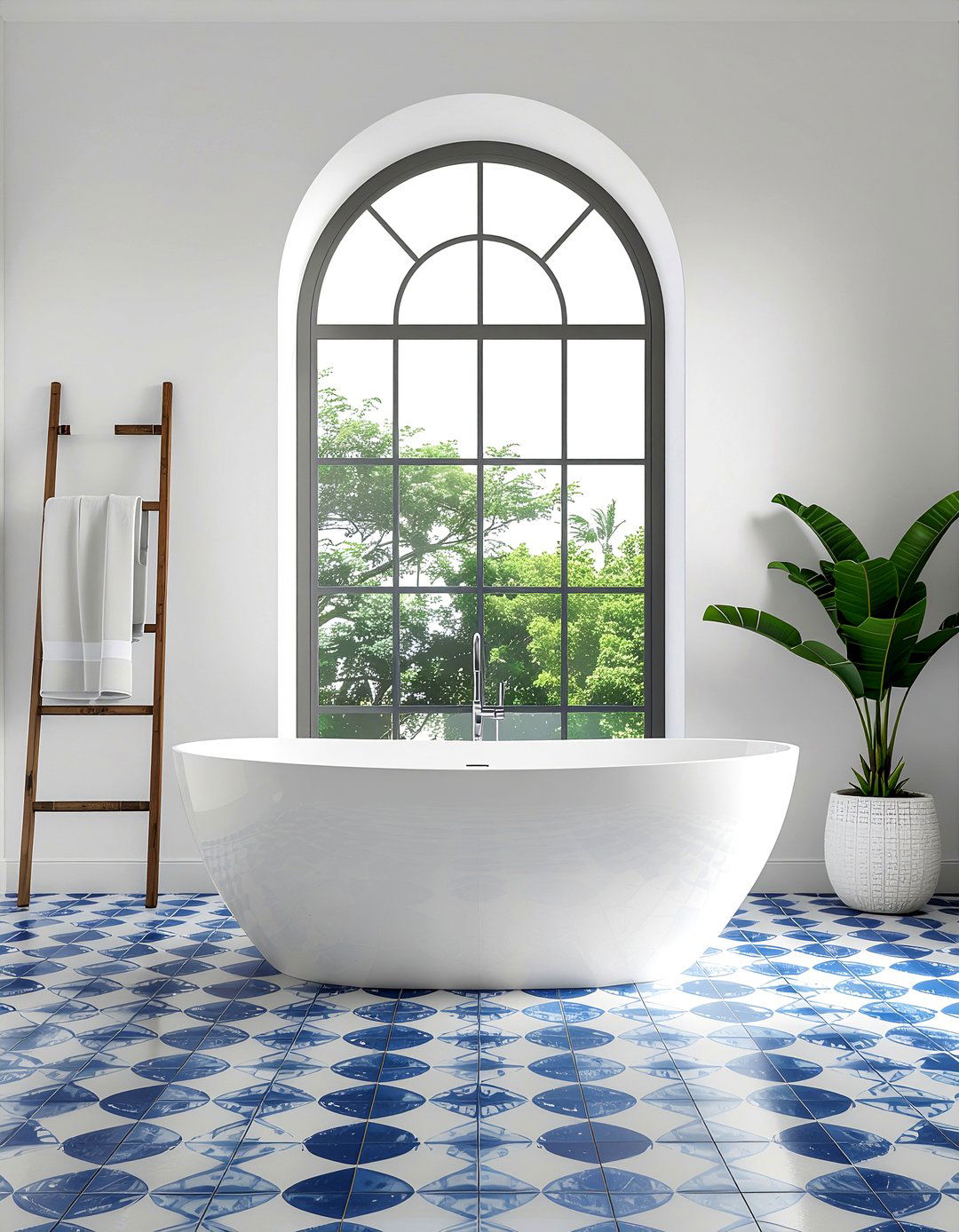 Moroccan tile sleek modern tub - 30 bathroom era mixing ideas