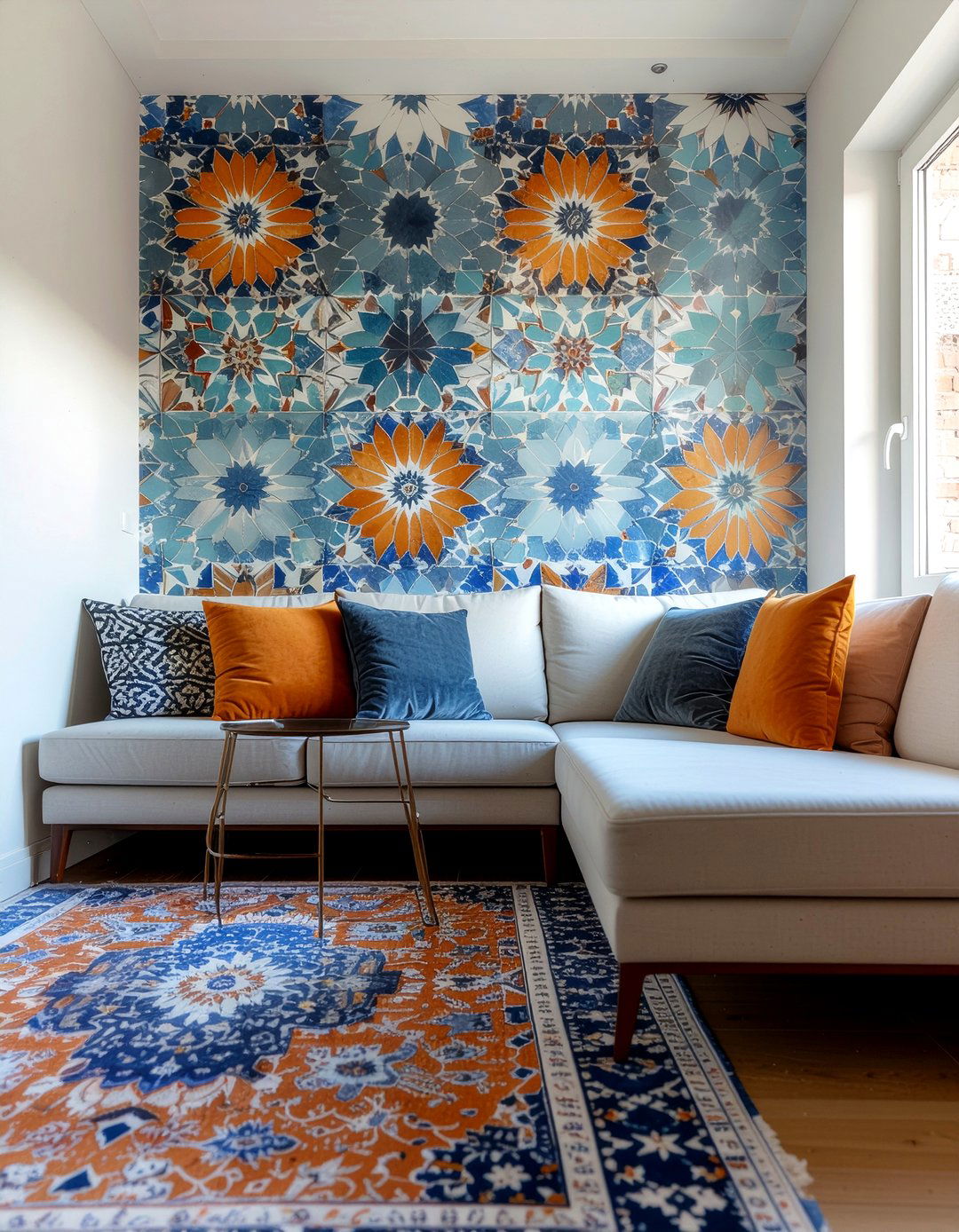 Moroccan tile wallpaper - 30 living room bold wallpapers