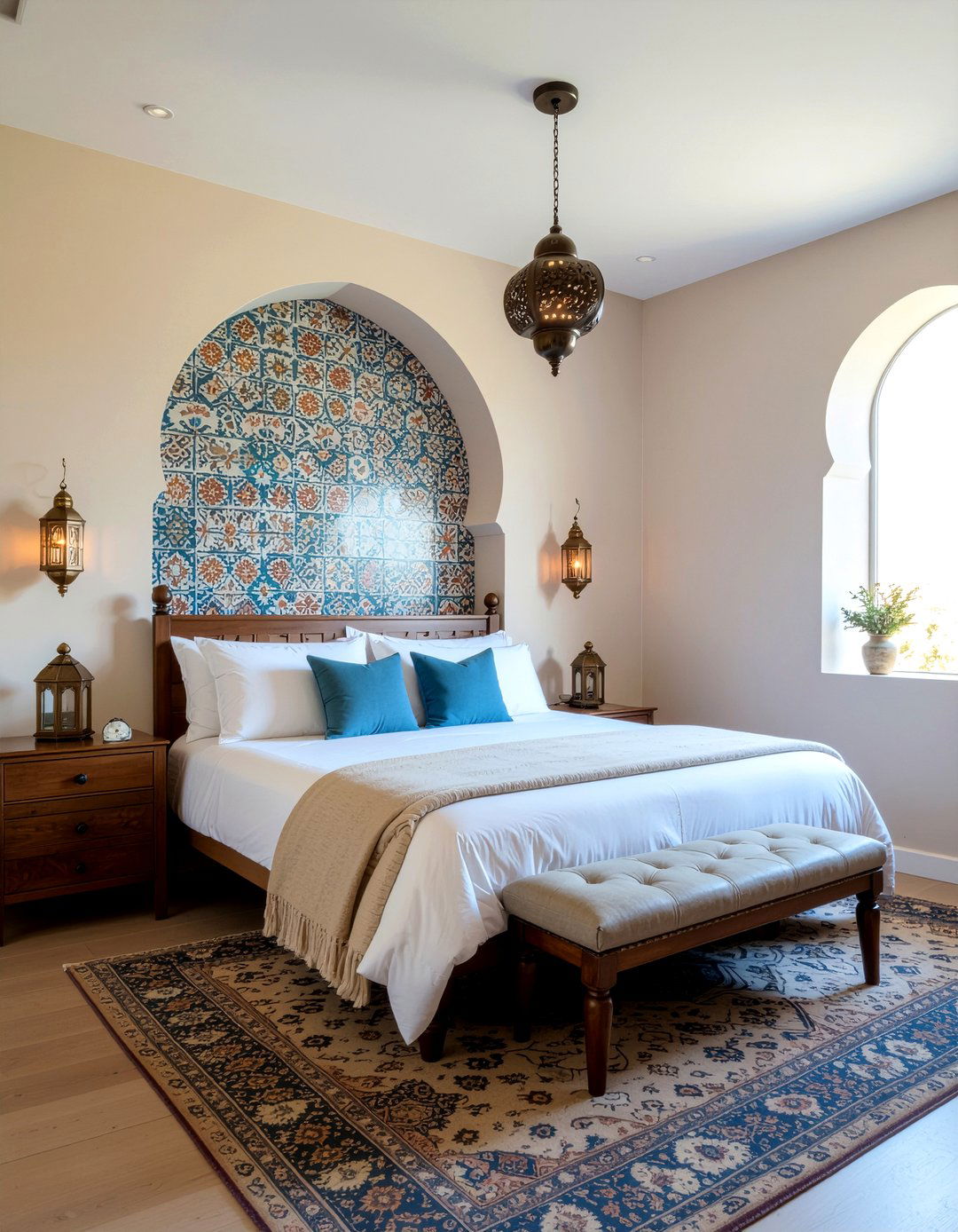 Moroccan tile wallpaper - 30 bedroom bold wallpapers