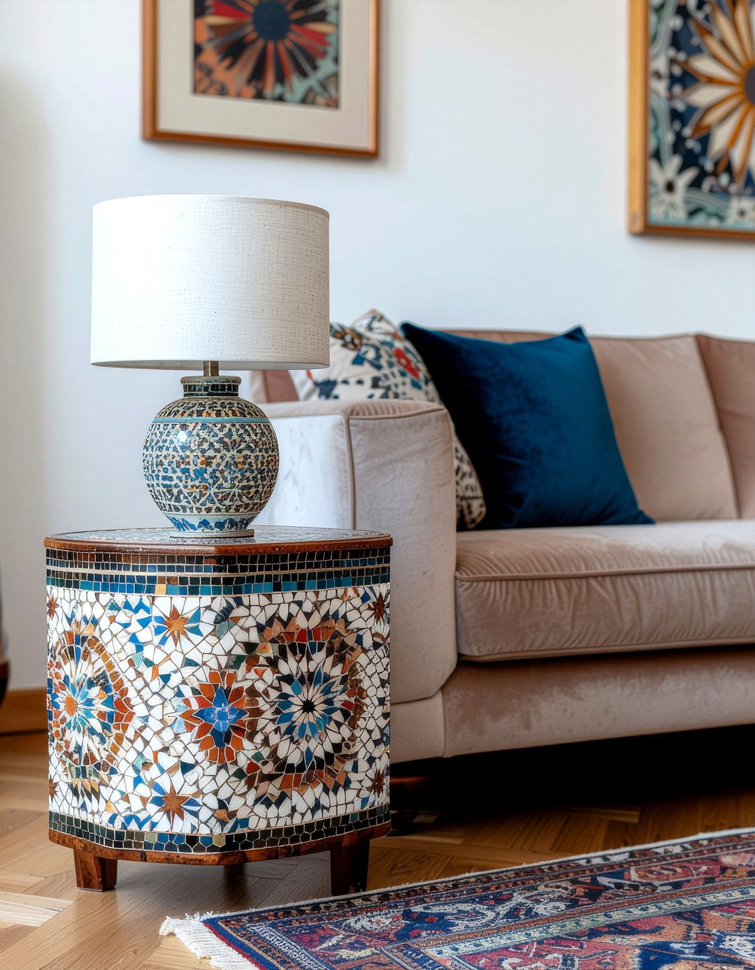 Mosaic End Table - 30 living room Moroccan furniture ideas