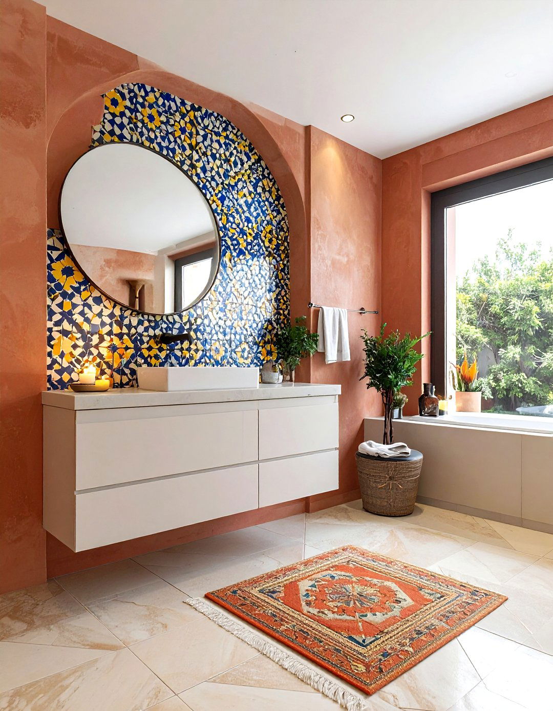 Mosaic Tile Backsplash - 30 Tuscan bathroom ideas