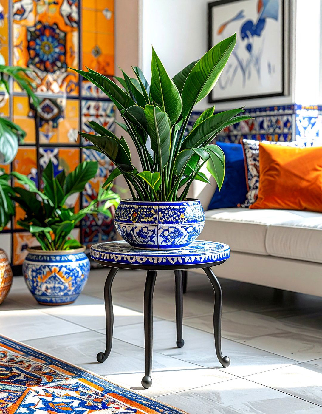 Mosaic Tile Plant Stand - 30 living room plant stands