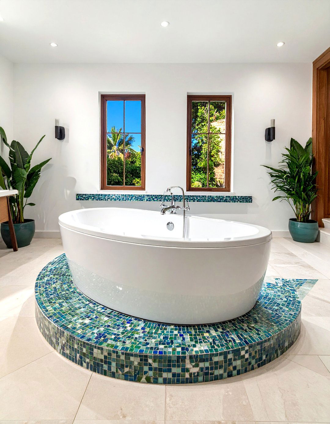 Mosaic Tile Tub - 30 drop-in tub ideas