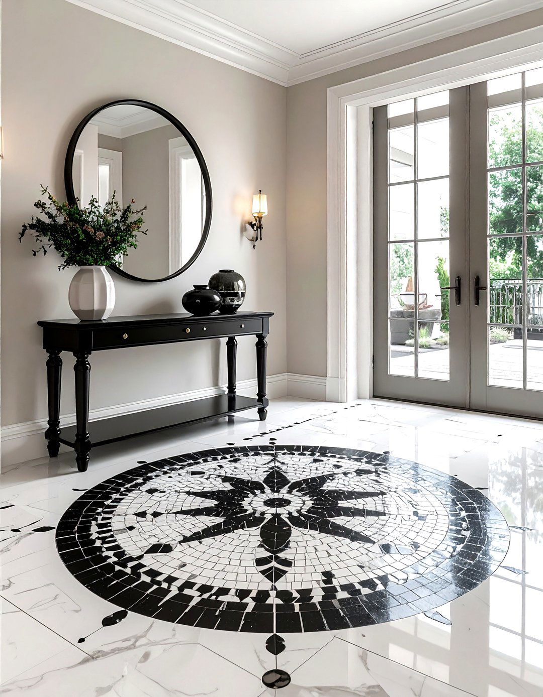 Mosaic tile entryway floor - 30 geometric pattern decor ideas