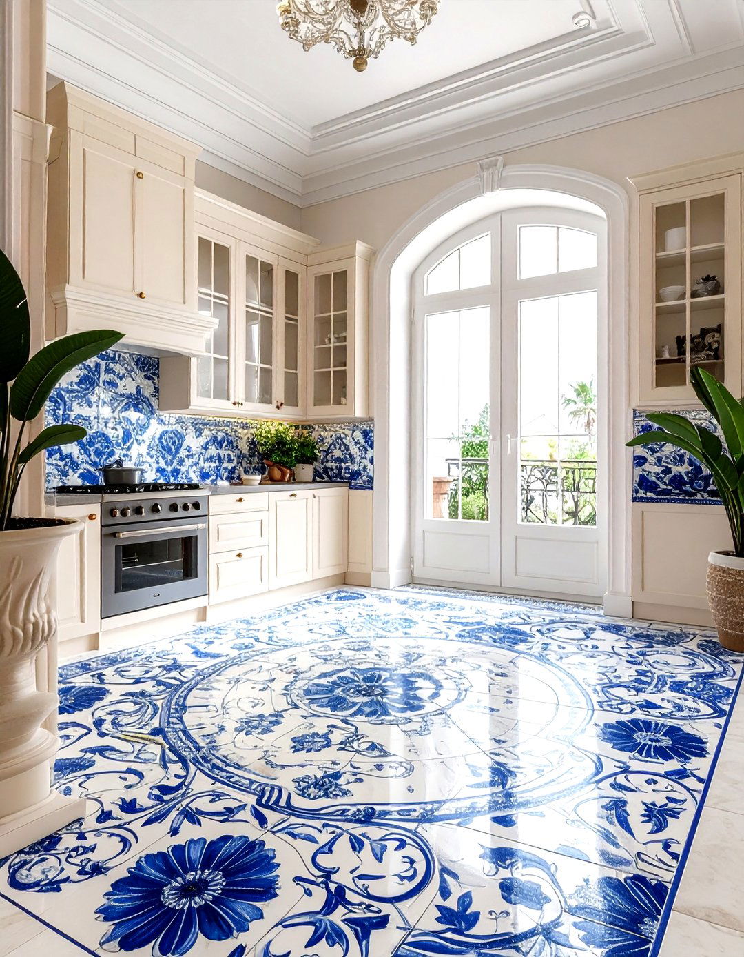 Mosaic tile floor - 30 Mediterranean kitchen ideas